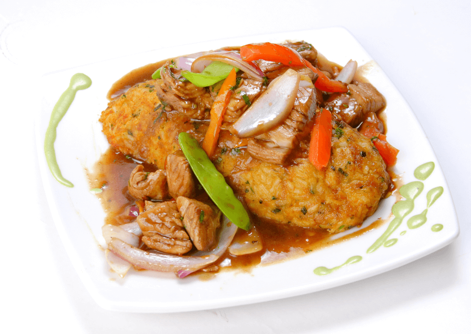 Tacu tacu cu legume si carne