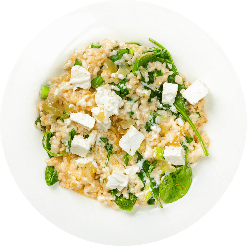 Risotto cu spanac si branza de capra