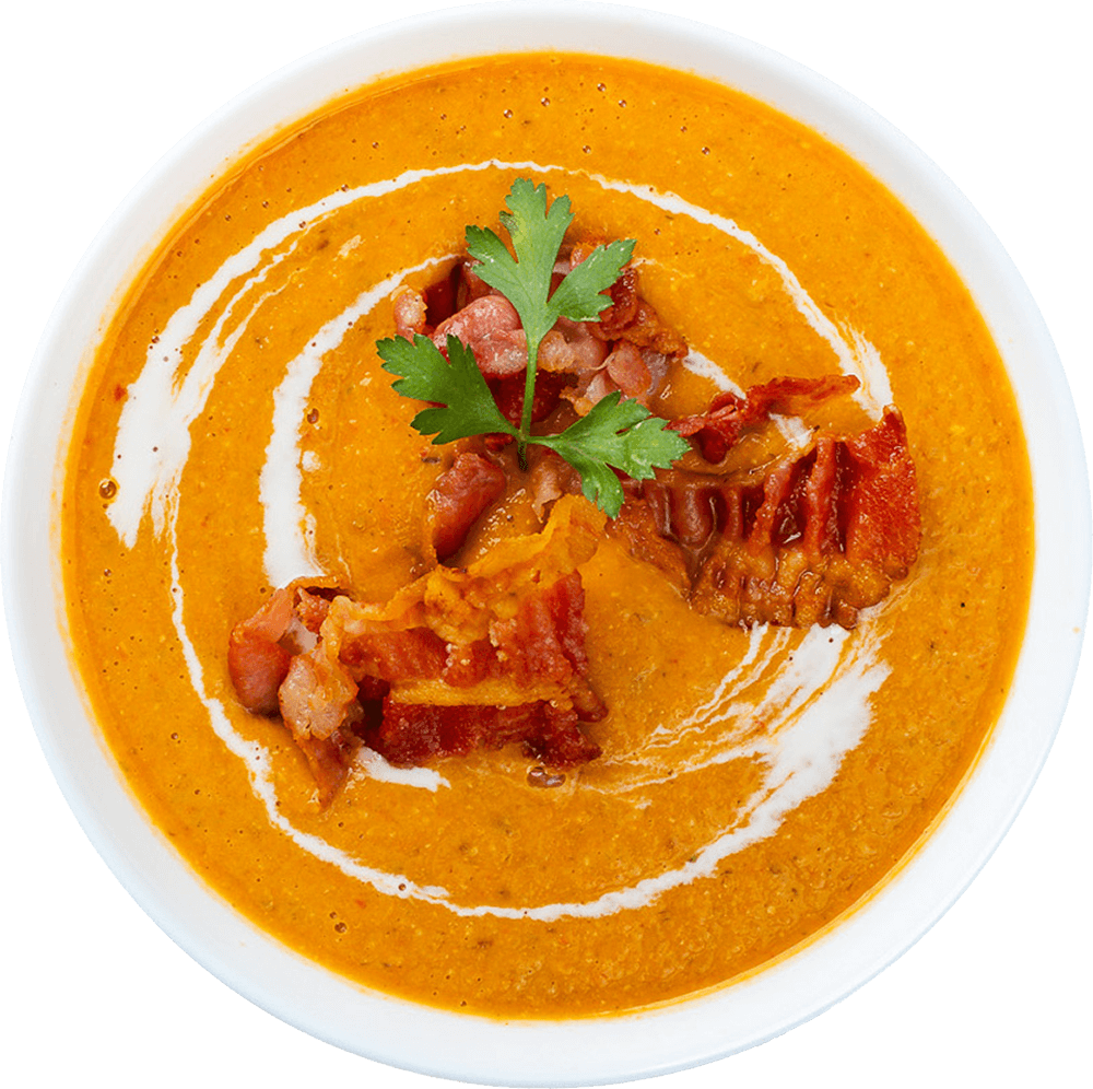 Supa crema de naut cu bacon crocant