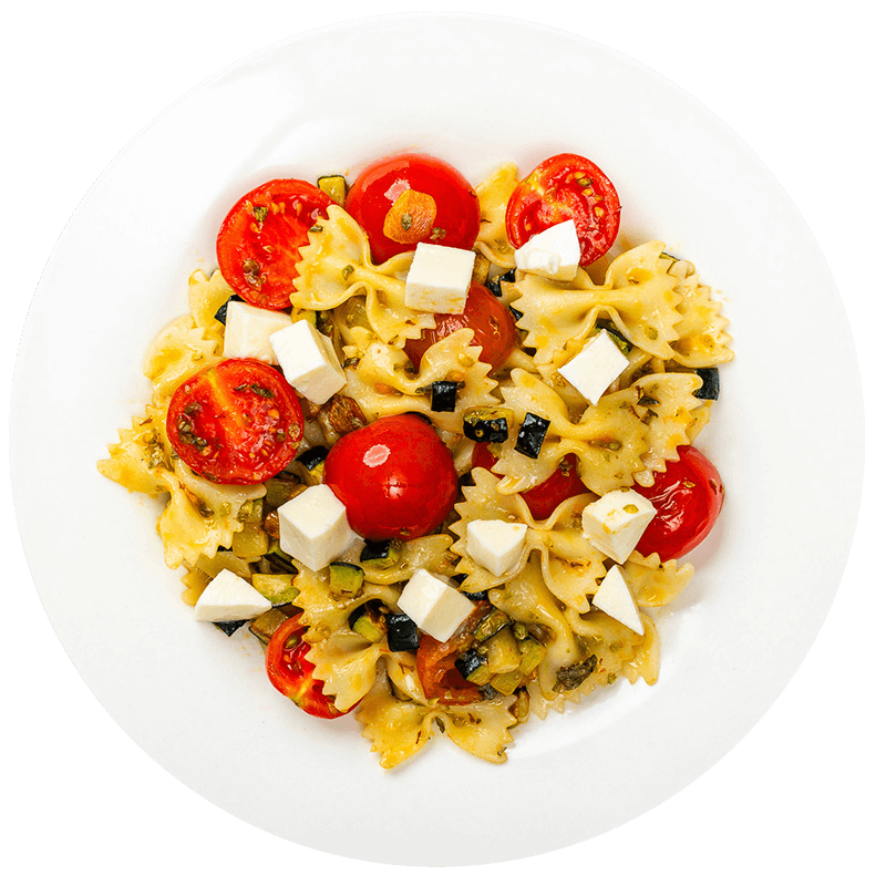 Pasta primavera con Mozzarella