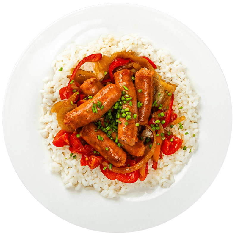 Orez cu carnati in stil romanesc